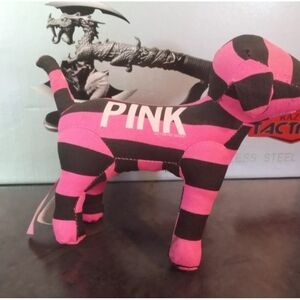 Vintage Victoria's Secret Plush Puppies LOVE PINK Pink And Black Striped Dot